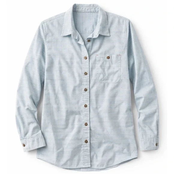 Orvis Womens Button Down Shirt Lot of 2 Plaid and Blue Long Sleeve Tops Small - Picture 4 of 13